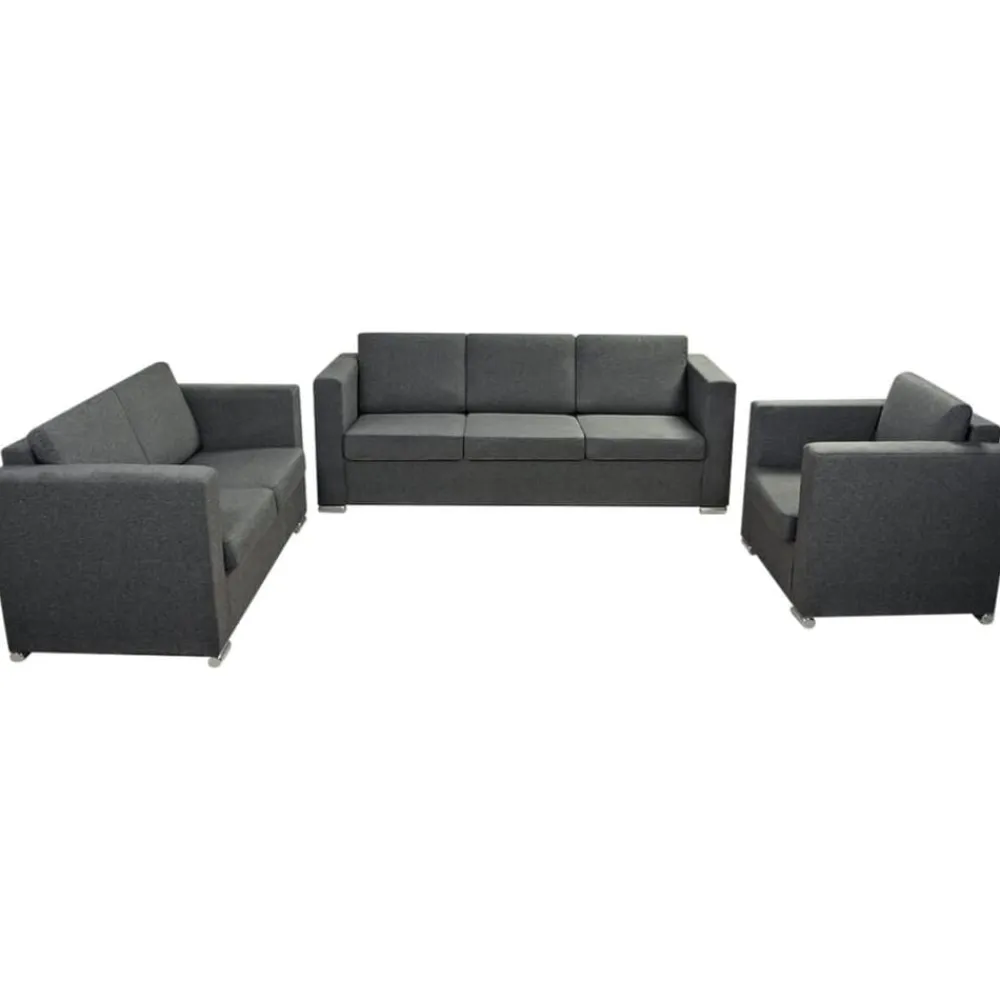 vidaXL Sofás-Conjunto de sofás 3 unidades tela