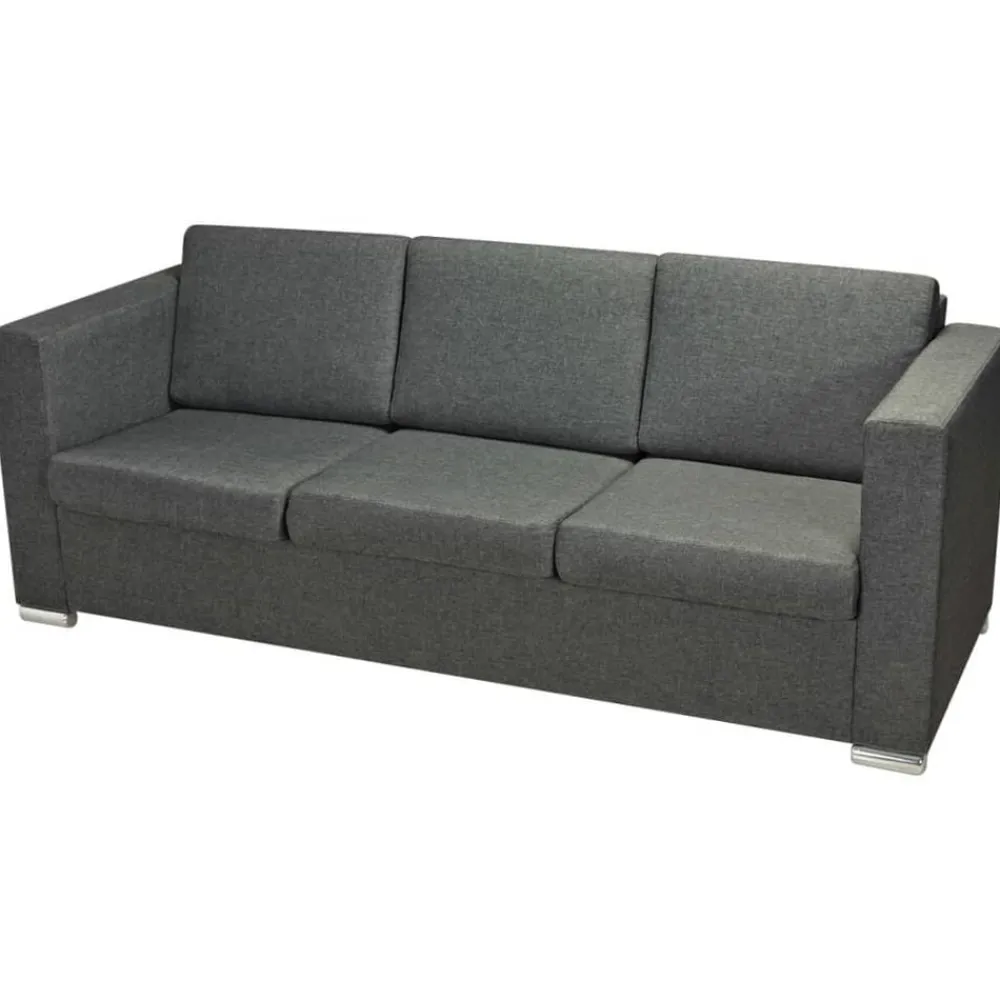 vidaXL Sofás-Conjunto de sofás 3 unidades tela