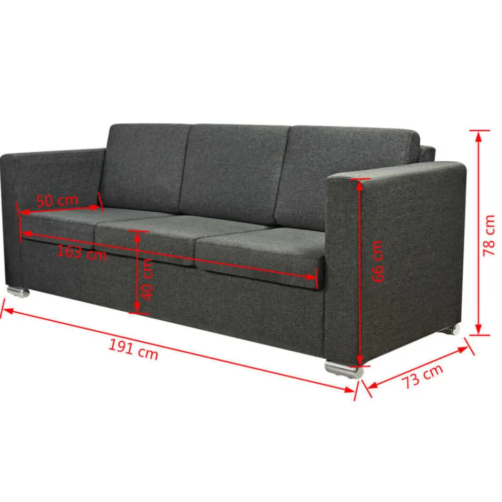 vidaXL Sofás-Conjunto de sofás 3 unidades tela