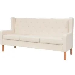vidaXL Conjunto de sofás 2 piezas tela Blanco crema Best