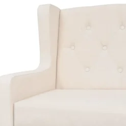 vidaXL Conjunto de sofás 2 piezas tela Blanco crema Best
