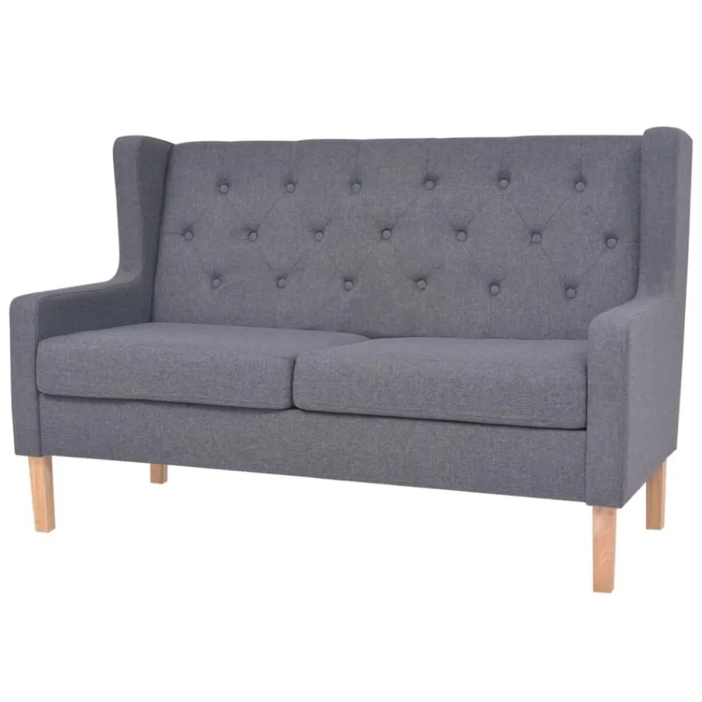 vidaXL Conjunto de sofás 2 piezas tela Gris Clearance