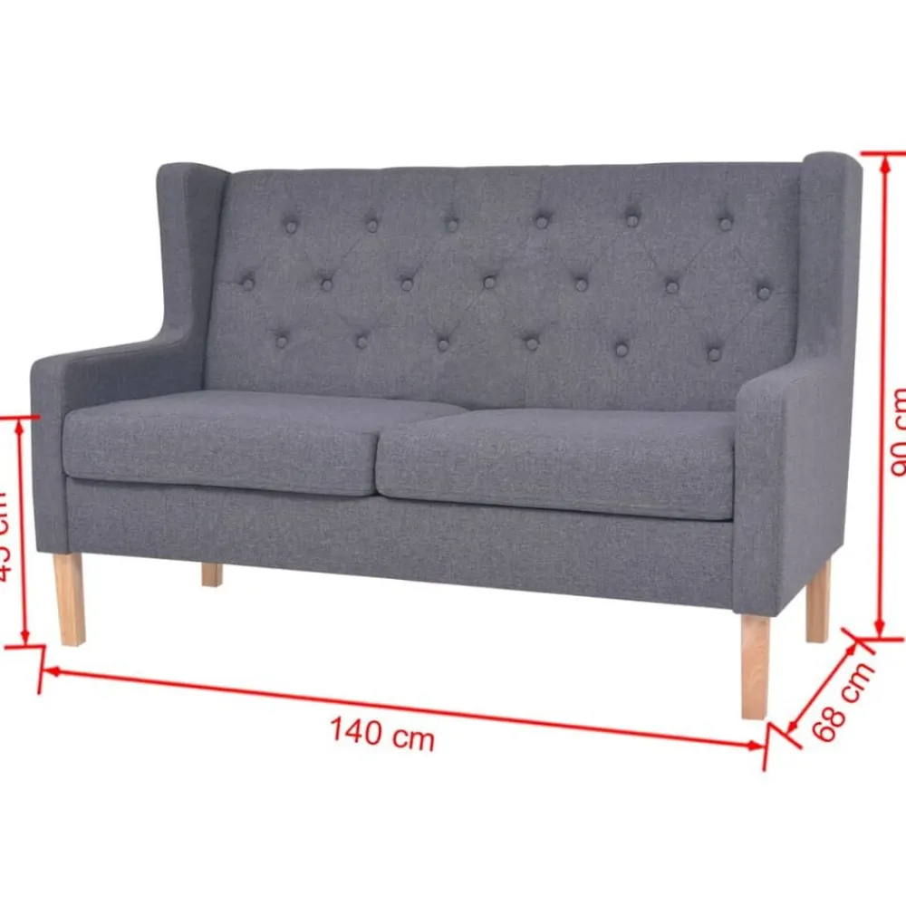 vidaXL Conjunto de sofás 2 piezas tela Gris Clearance