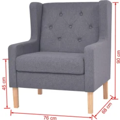 vidaXL Conjunto de sofás 2 piezas tela Gris Clearance