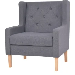 vidaXL Conjunto de sofás 2 piezas tela Gris Clearance