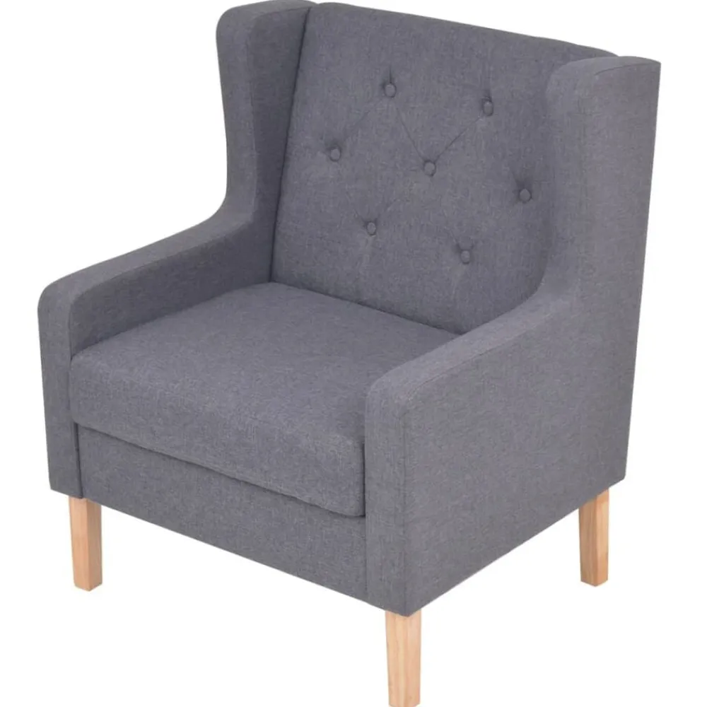vidaXL Conjunto de sofás 2 piezas tela Gris Clearance