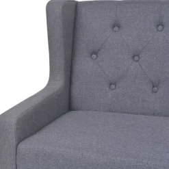 vidaXL Conjunto de sofás 2 piezas tela Gris Clearance