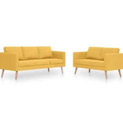 vidaXL Sofás-Conjunto de sofás 2 piezas tela