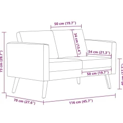 vidaXL Sofás-Conjunto de sofás 2 piezas tela
