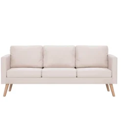 vidaXL Conjunto de sofás 2 piezas tela color Crema Outlet