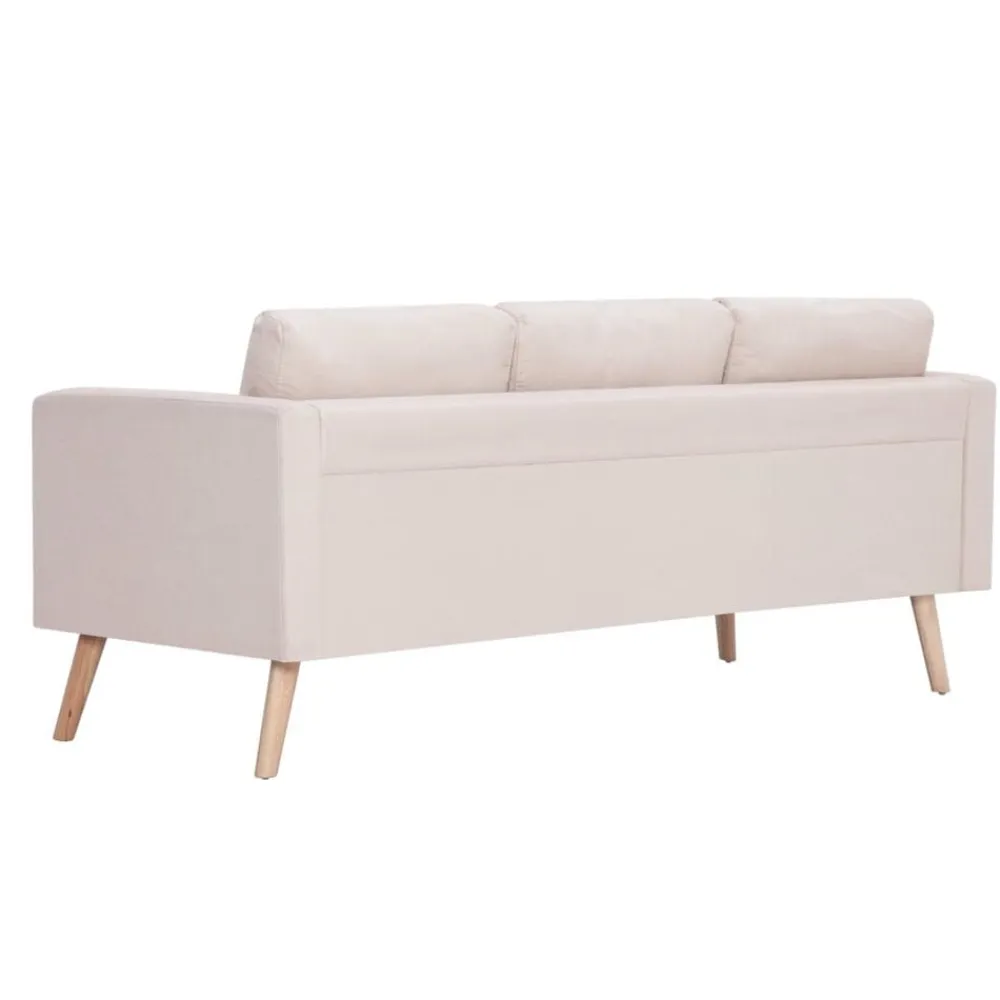 vidaXL Conjunto de sofás 2 piezas tela color Crema Outlet