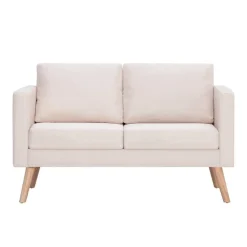 vidaXL Conjunto de sofás 2 piezas tela color Crema Outlet