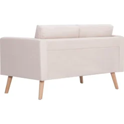 vidaXL Conjunto de sofás 2 piezas tela color Crema Outlet