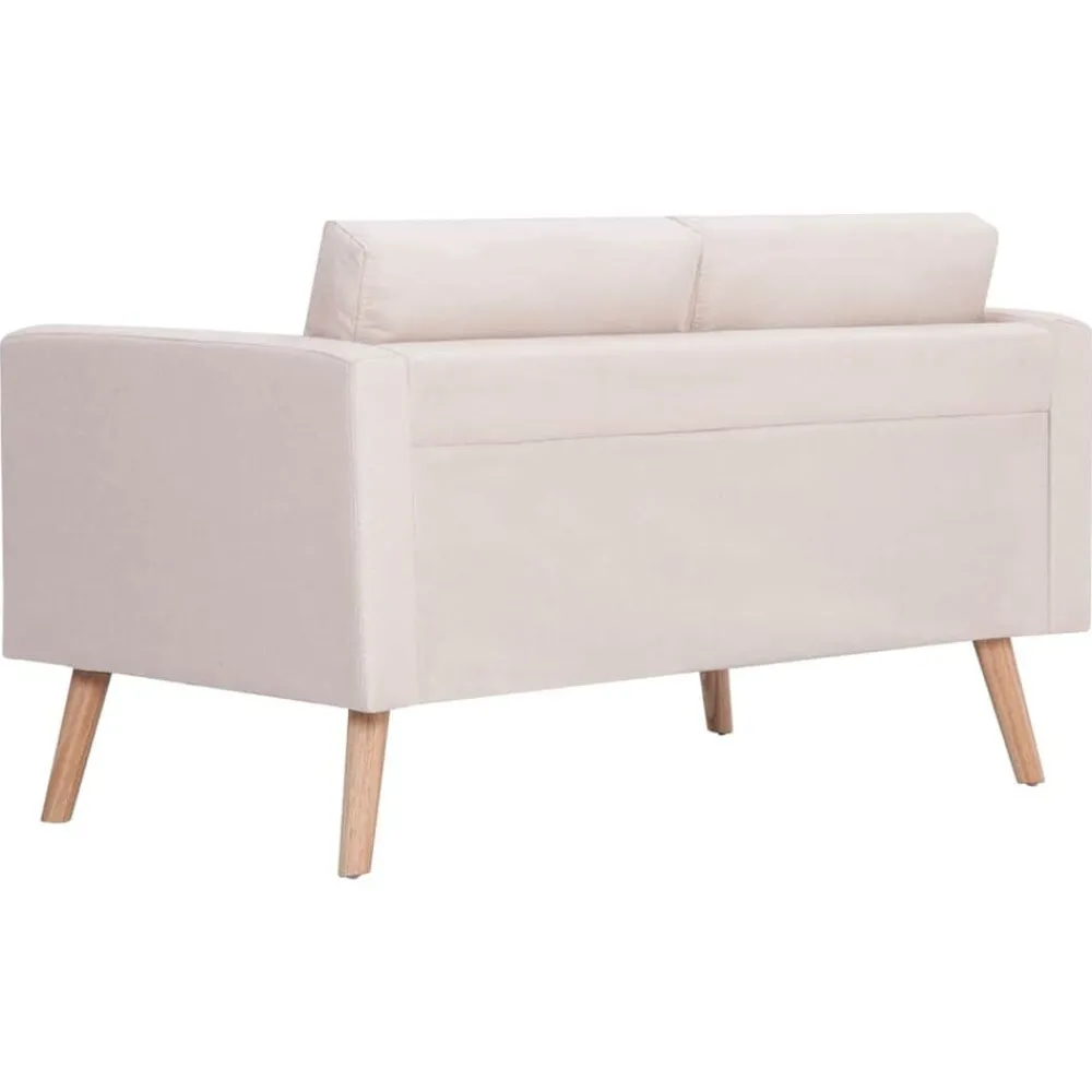 vidaXL Conjunto de sofás 2 piezas tela color Crema Outlet