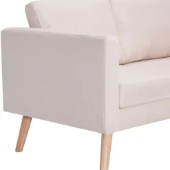 vidaXL Conjunto de sofás 2 piezas tela color Crema Outlet