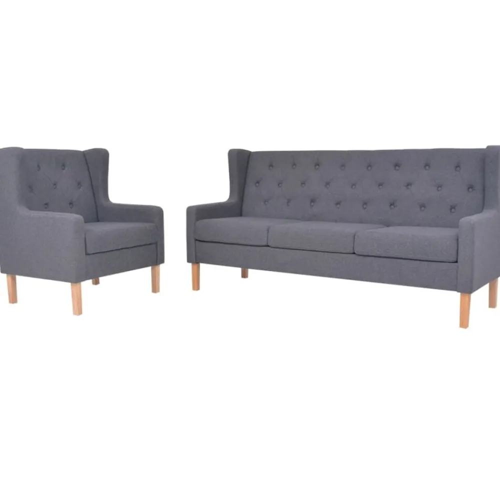 vidaXL Sofás-Conjunto de sofás 2 piezas tela