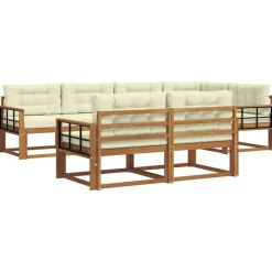 vidaXL Conjuntos De Muebles-Conjunto de sofás de exterior con cojín 7 pcs