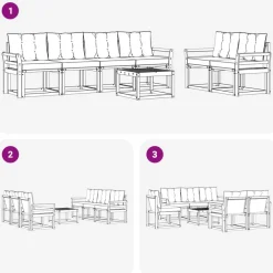 vidaXL Conjunto de sofás de exterior 7 pcs Gris Natural y Claro Gris claro y natural Hot