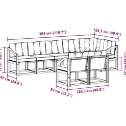 vidaXL Conjuntos De Muebles-Conjunto de sofás de exterior con cojín 8 pcs