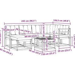 vidaXL Conjuntos De Muebles-Conjunto de sofás de exterior con cojín 7 pcs