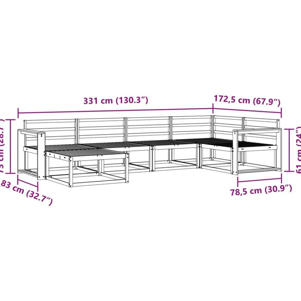 vidaXL Conjuntos De Muebles-Conjunto de sofás de exterior 6 pcs