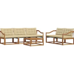 vidaXL Conjuntos De Muebles-Conjunto de sofás de exterior con cojín 6 pcs