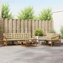 vidaXL Conjuntos De Muebles-Conjunto de sofás de exterior con cojín 6 pcs