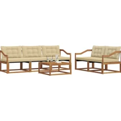 vidaXL Conjuntos De Muebles-Conjunto de sofás de exterior con cojín 6 pcs