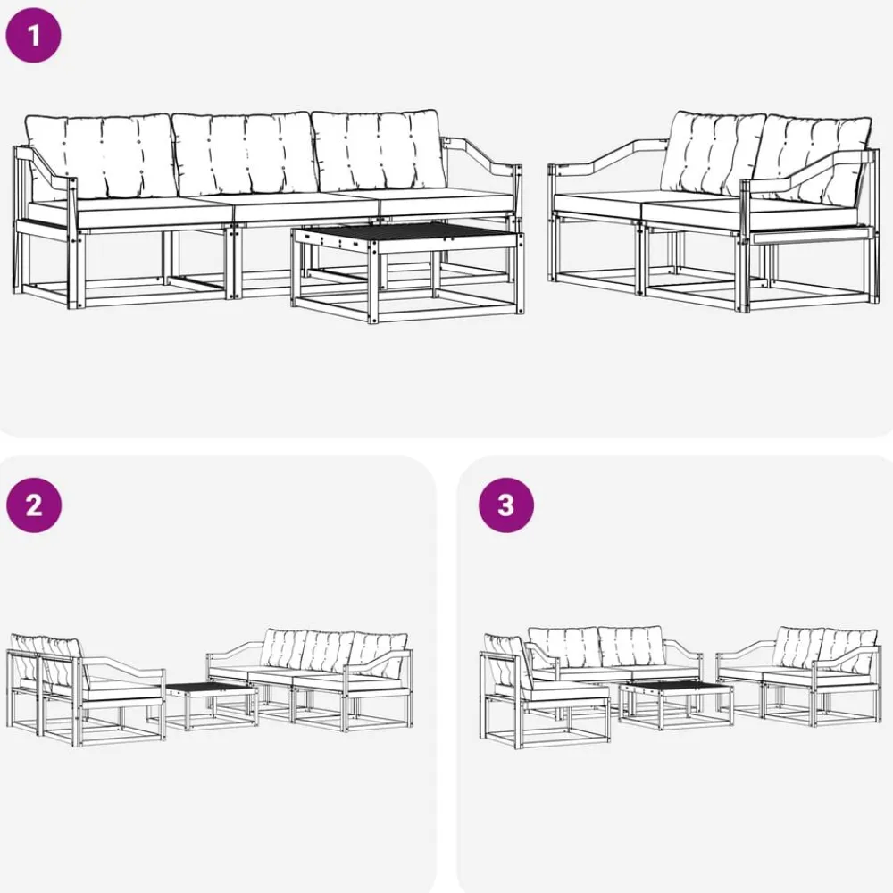 vidaXL Conjuntos De Muebles-Conjunto de sofás de exterior con cojín 6 pcs