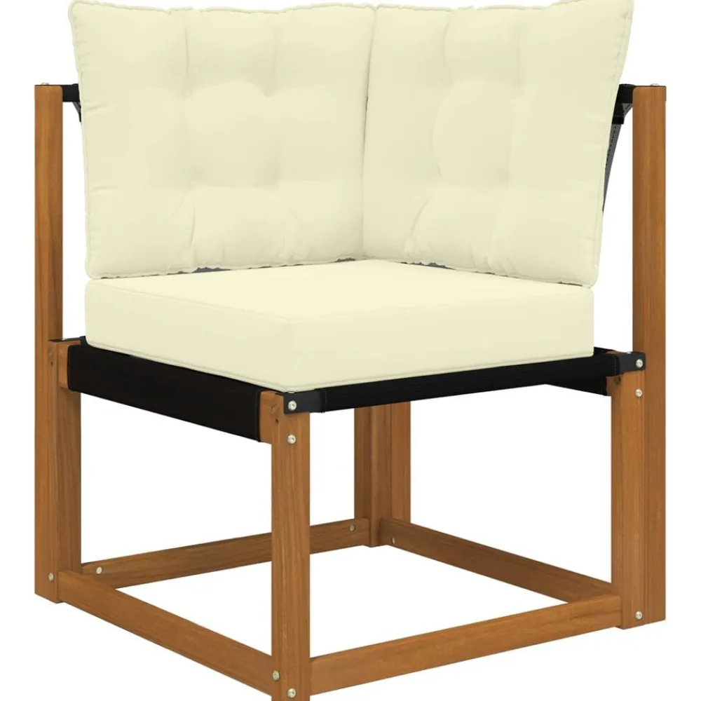 vidaXL Conjunto de sofás de exterior con cojín 6 pcs Natural y crema Outlet