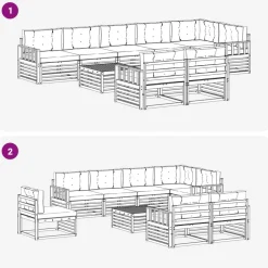 vidaXL Conjuntos De Muebles-Conjunto de sofás de exterior con cojín 9 pcs