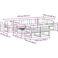 vidaXL Conjuntos De Muebles-Conjunto de sofás de exterior con cojín 9 pcs