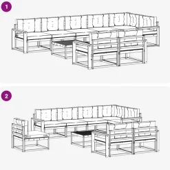 vidaXL Conjuntos De Muebles-Conjunto de sofás de exterior con cojín 9 pcs