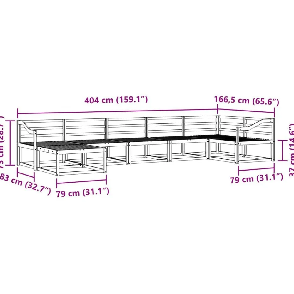 vidaXL Conjunto de sofás de exterior 7 pcs Natural Clearance