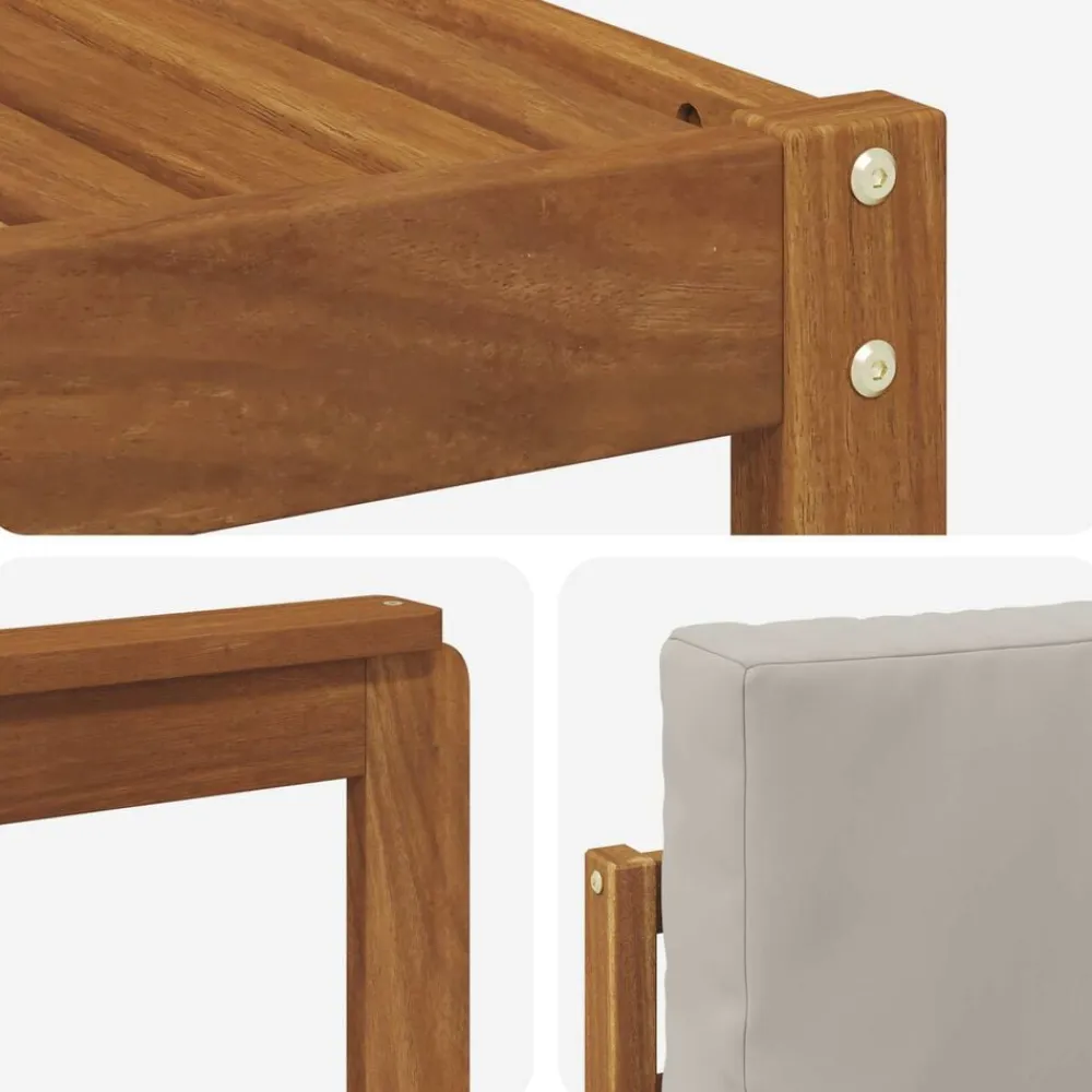 vidaXL Conjuntos De Muebles-Conjunto de sofás de exterior 6 pcs Gris Natural y Claro