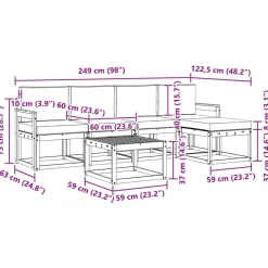 vidaXL Conjuntos De Muebles-Conjunto de sofás de exterior 6 pcs Gris Natural y Claro