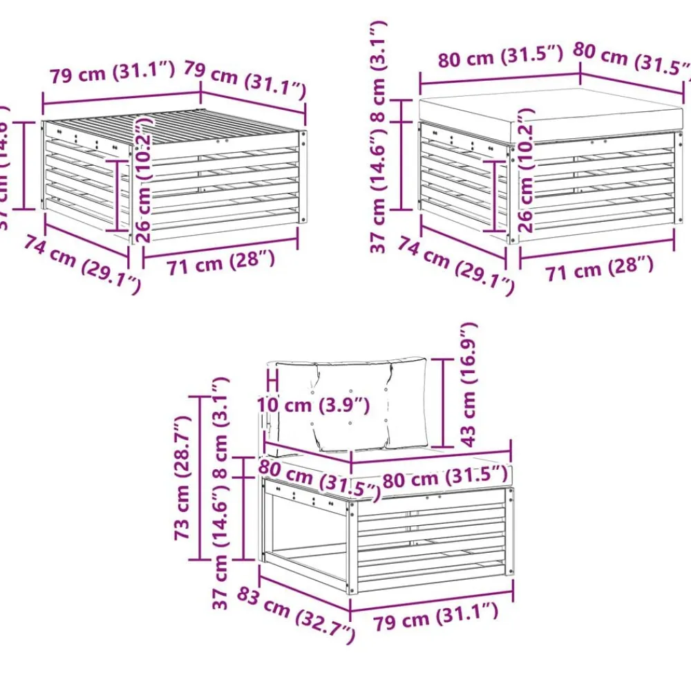 vidaXL Conjunto de sofás de exterior 6 pcs Natural y antracita Discount