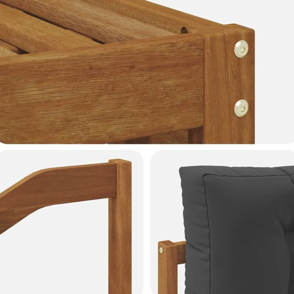 vidaXL Conjunto de sofás de exterior 6 pcs Natural y antracita Discount