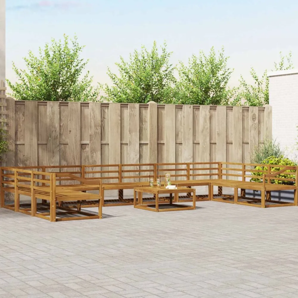 vidaXL Conjuntos De Muebles-Conjunto de sofás de exterior 11 pcs