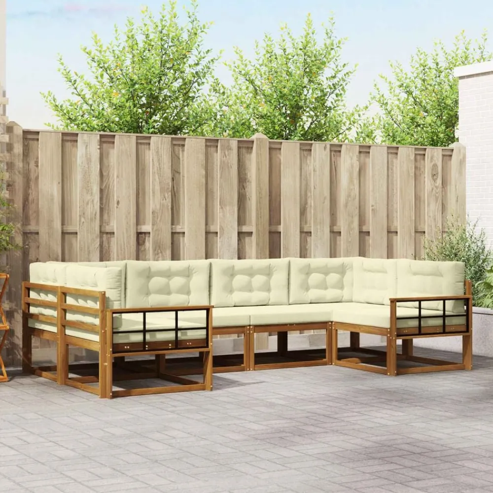 vidaXL Conjuntos De Muebles-Conjunto de sofás de exterior con cojín 6 pcs