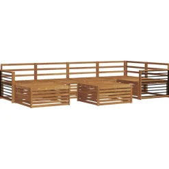 vidaXL Conjunto de sofás de exterior 7 pcs Natural Hot