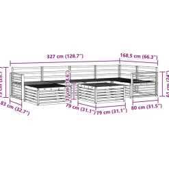 vidaXL Conjunto de sofás de exterior 7 pcs Natural Hot