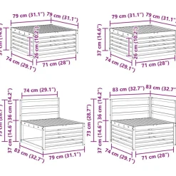 vidaXL Conjunto de sofás de exterior 7 pcs Natural Hot