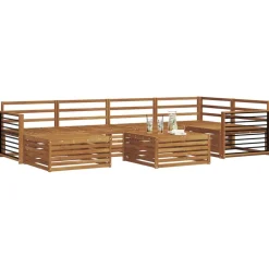 vidaXL Conjunto de sofás de exterior 7 pcs Natural Hot