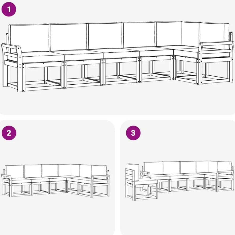 vidaXL Conjuntos De Muebles-Conjunto de sofás de exterior 6 pcs