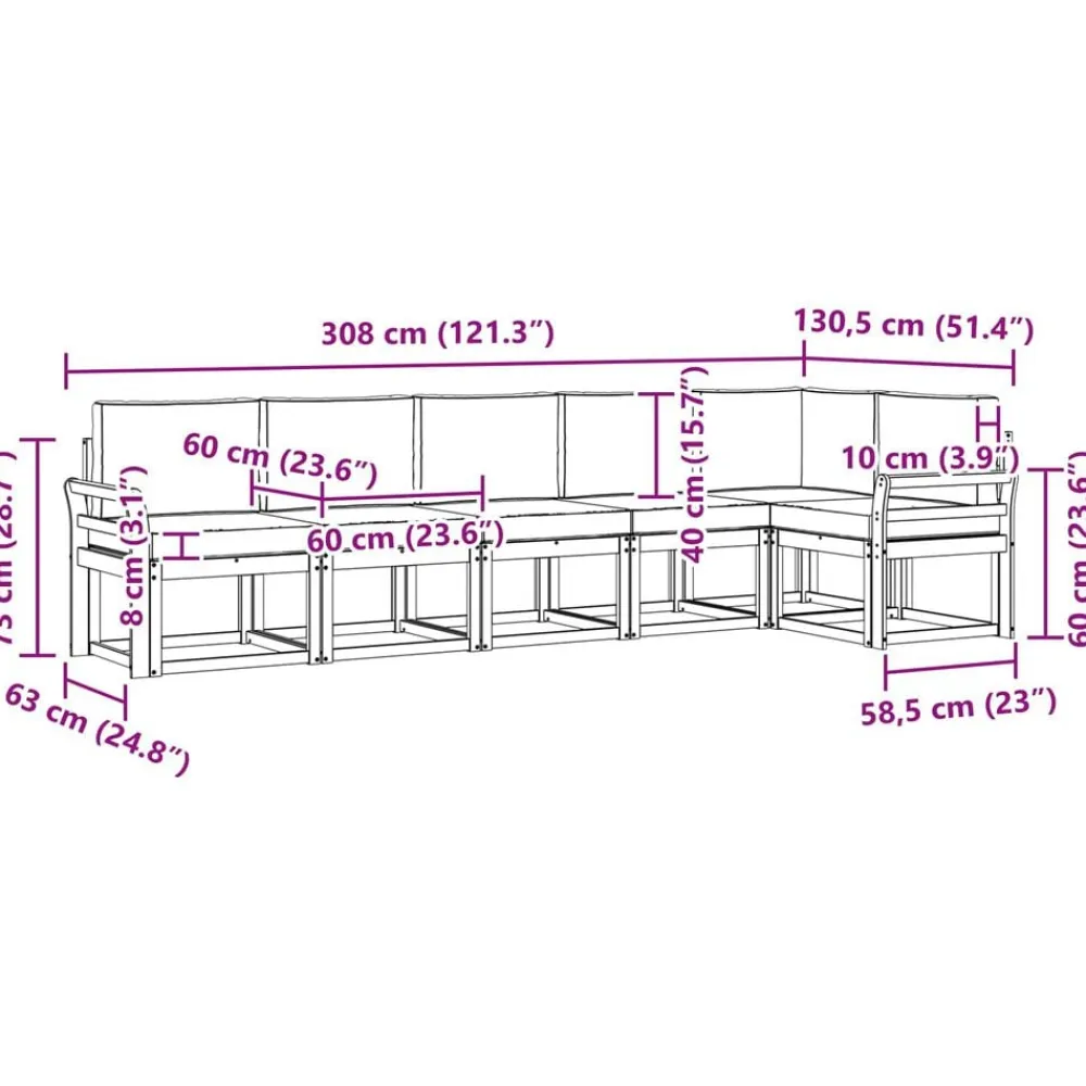 vidaXL Conjuntos De Muebles-Conjunto de sofás de exterior 6 pcs