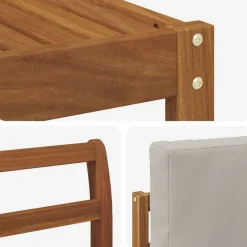 vidaXL Conjunto de sofás de exterior 5 pcs Gris Natural y Claro Gris claro y natural Clearance