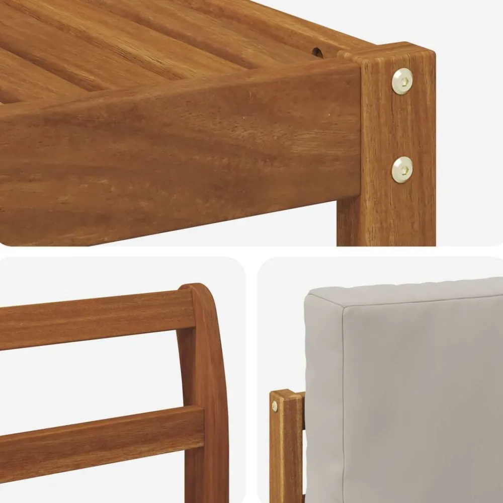 vidaXL Conjunto de sofás de exterior 5 pcs Gris Natural y Claro Gris claro y natural Clearance