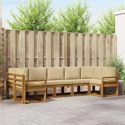 vidaXL Conjuntos De Muebles-Conjunto de sofás de exterior con cojín 7 pcs