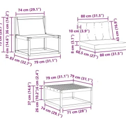 vidaXL Conjuntos De Muebles-Conjunto de sofás de exterior con cojín 9 pcs